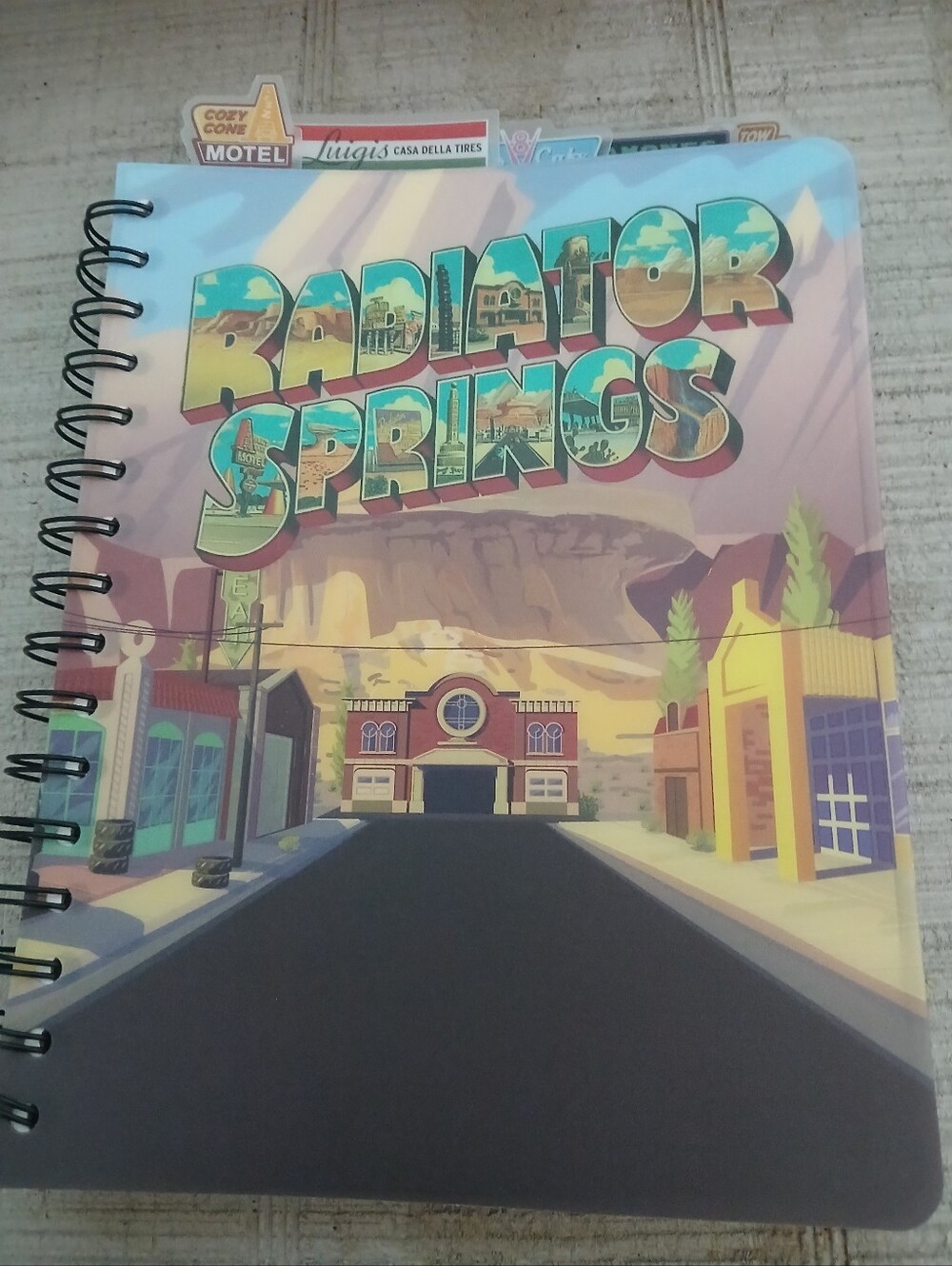 NWT DISNEY PIXAR RADIATOR SPRINGS SPIRAL NOTEBOOK WITH TABS
